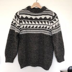 ZARA Boys Brown/Cream Wool Crewneck Sweater